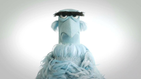 Animated character with big and broad eyebrows.